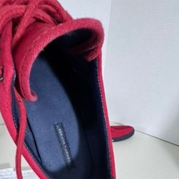 "TOMMY HILFIGER" Red Mens Sneakers Size 12 Street Wear Preppy Academia Walking - Picture 10 of 11